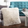 Hastings Home Oversized Floor or Throw Pillow Square Luxury Faux Fur Glam Decor Cushion for Home (Beige) 594444DVJ